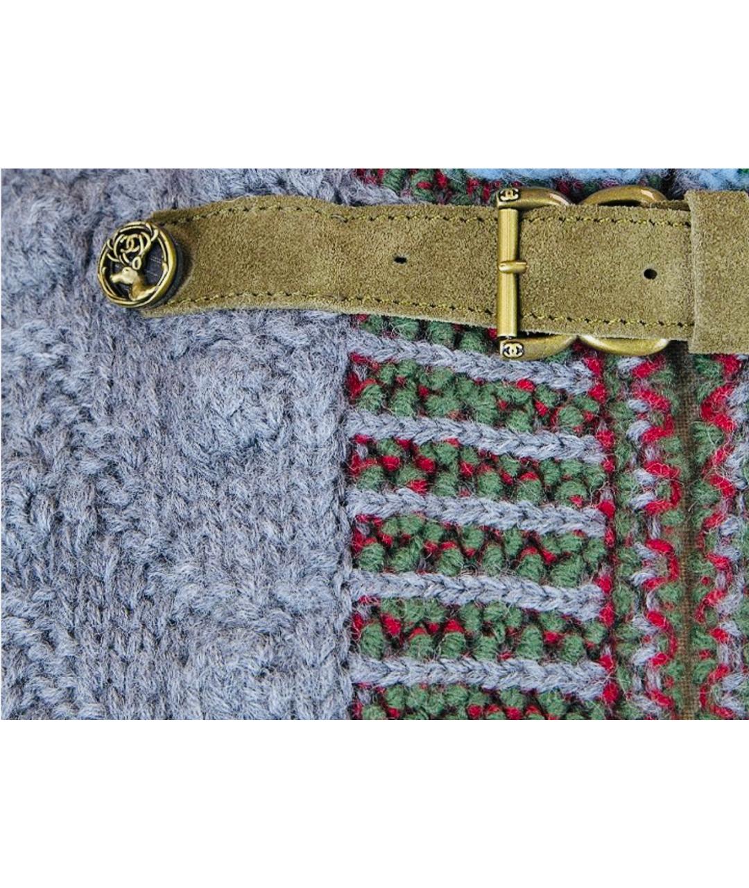 CHANEL Серый шерстяной кардиган, фото 5