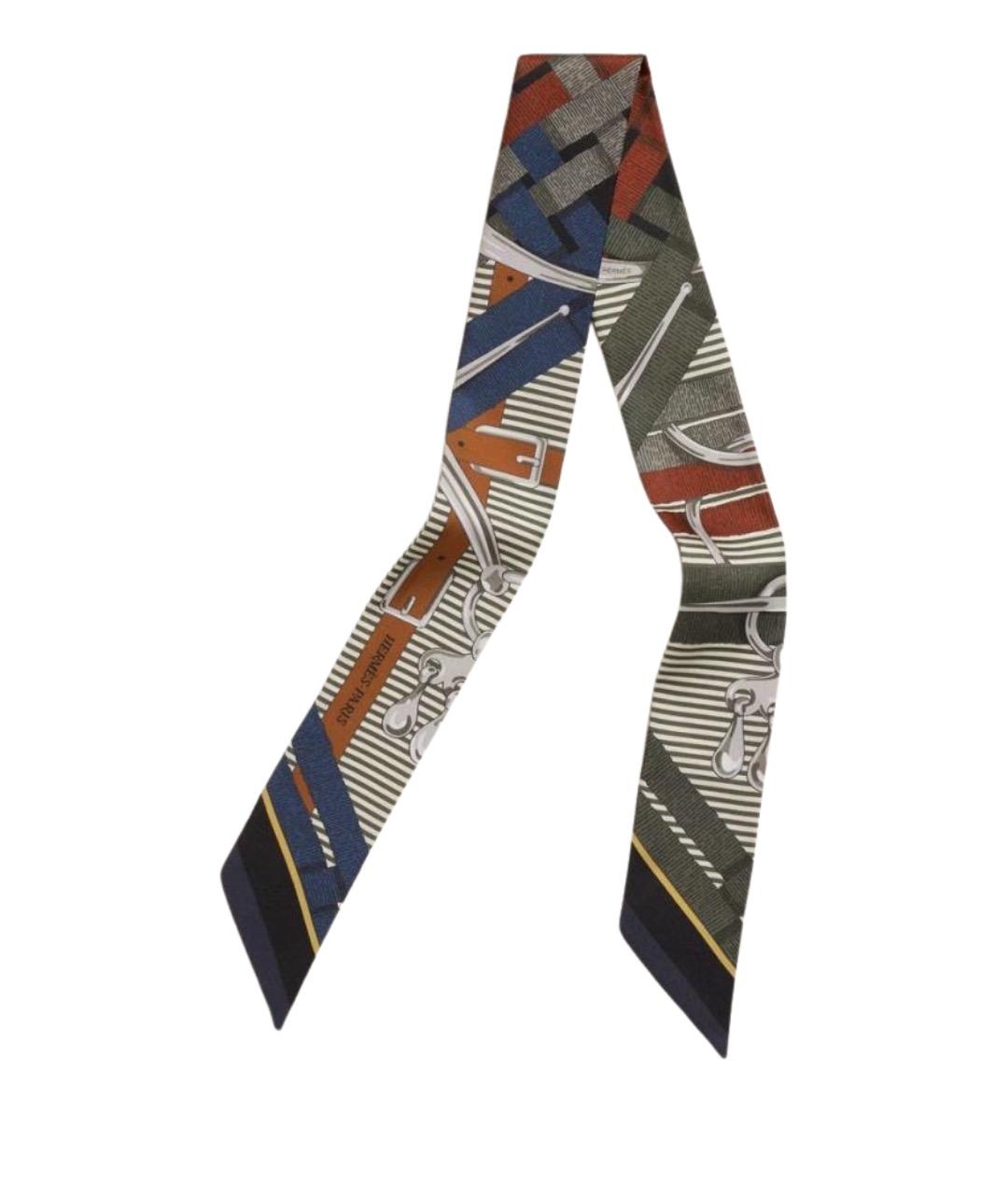 HERMES Мульти шелковый платок, фото 1