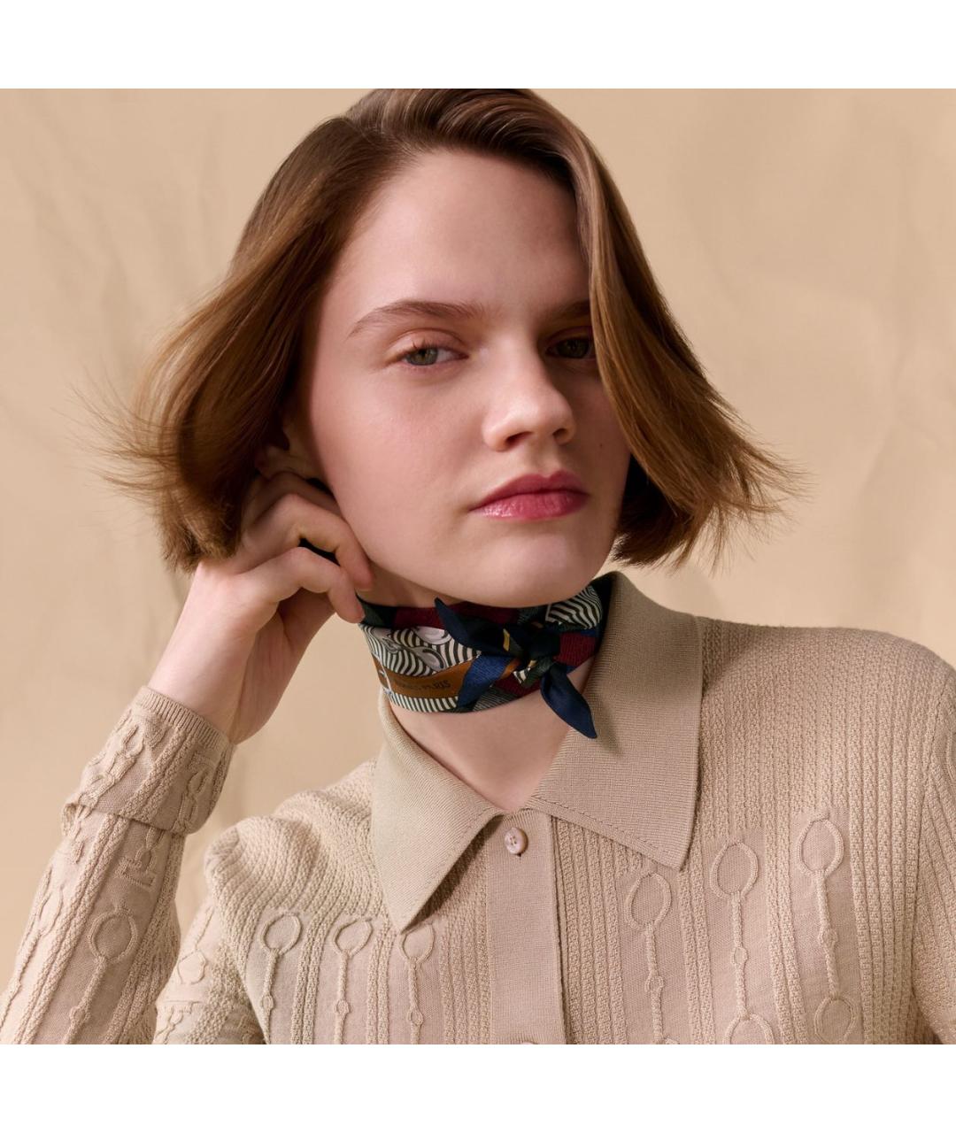 HERMES Мульти шелковый платок, фото 2