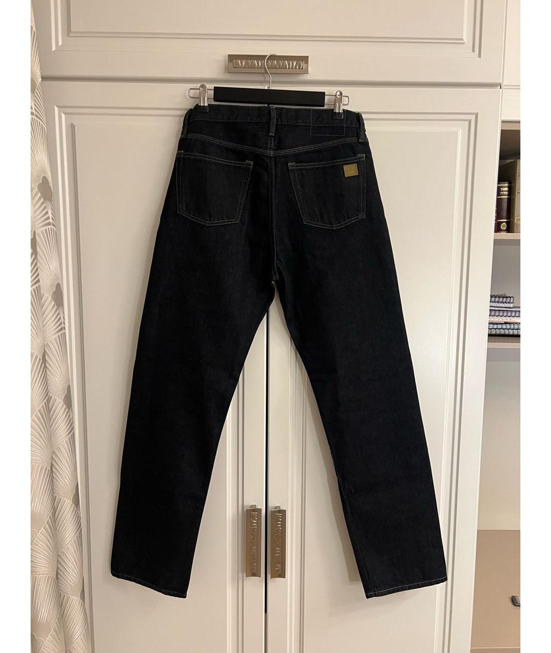 ACNE STUDIOS Темно-синие хлопковые прямые джинсы, фото 2