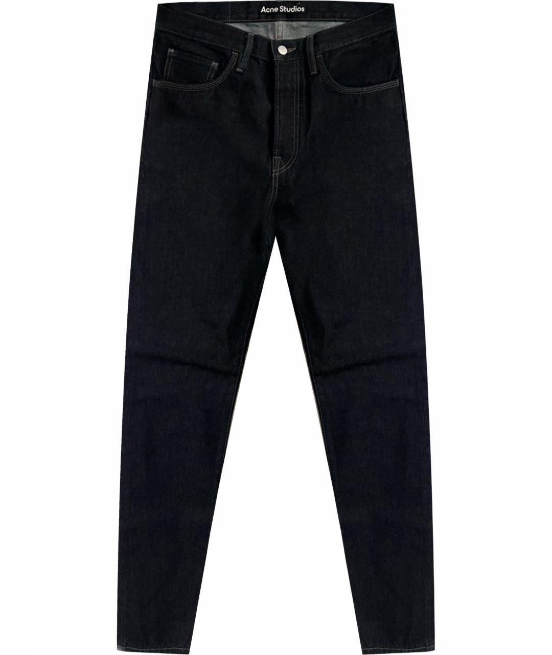 ACNE STUDIOS Темно-синие хлопковые прямые джинсы, фото 1