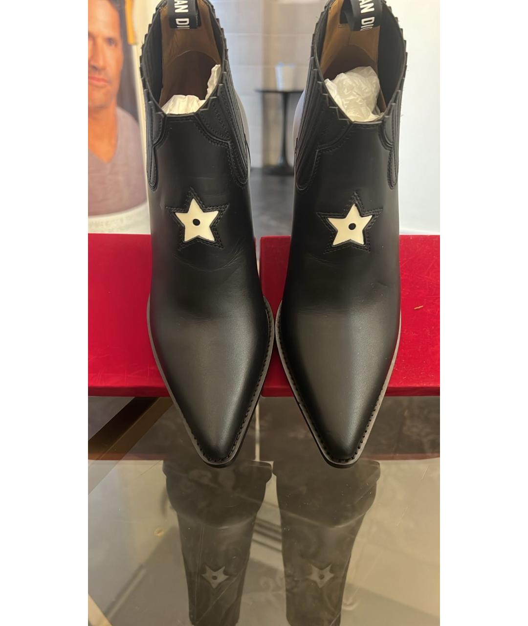 CHRISTIAN DIOR Черные кожаные ботильоны, фото 6
