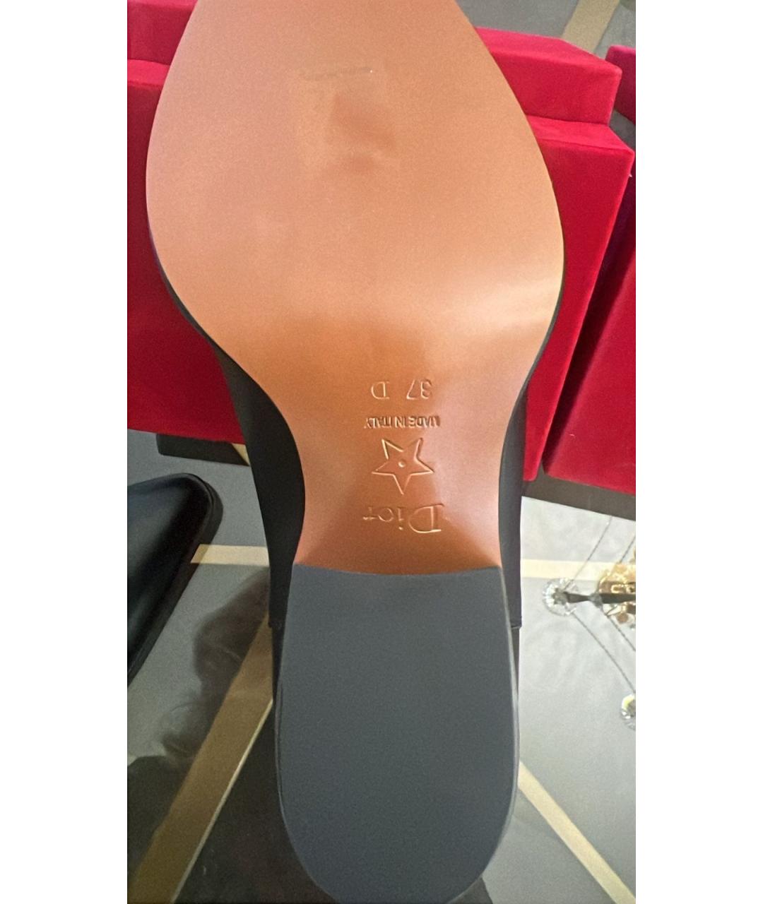 CHRISTIAN DIOR Черные кожаные ботильоны, фото 5