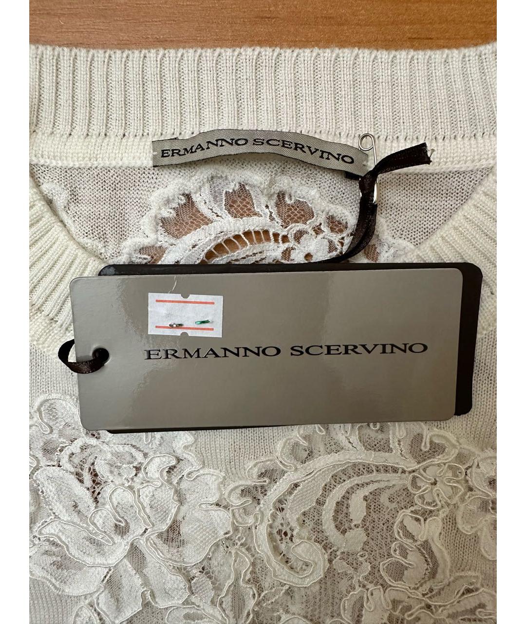 ERMANNO SCERVINO Белый шерстяной джемпер / свитер, фото 3
