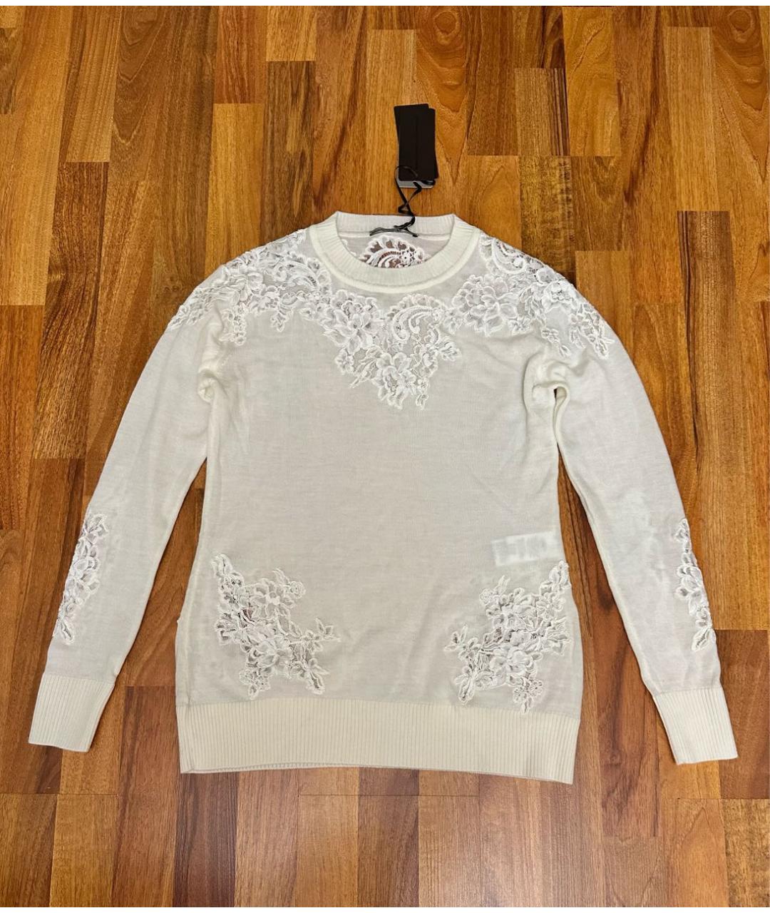 ERMANNO SCERVINO Белый шерстяной джемпер / свитер, фото 9