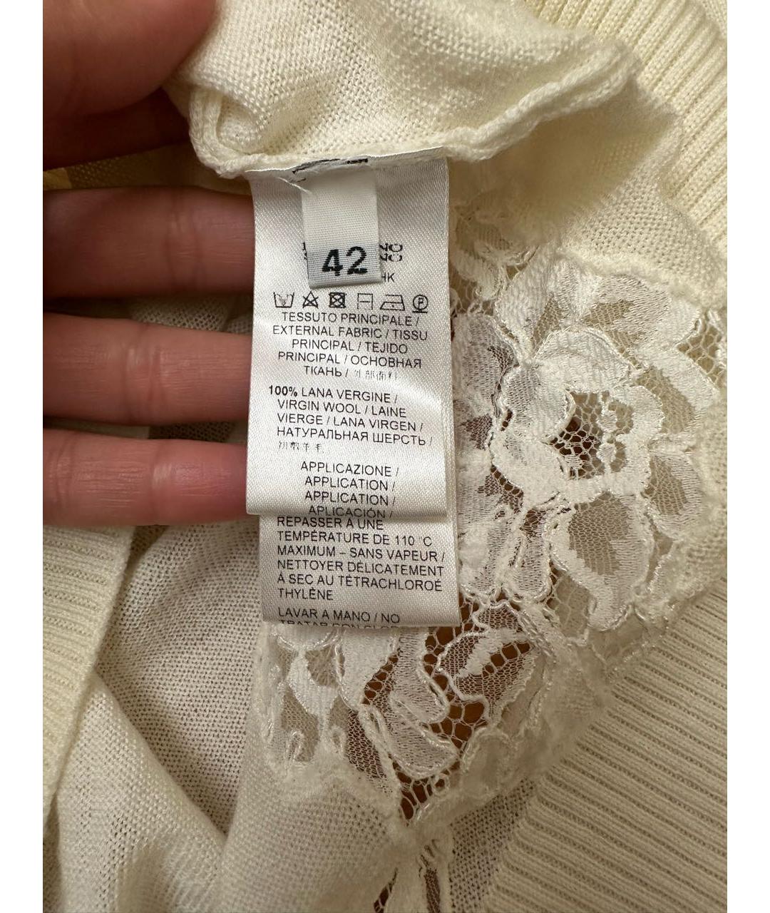 ERMANNO SCERVINO Белый шерстяной джемпер / свитер, фото 8