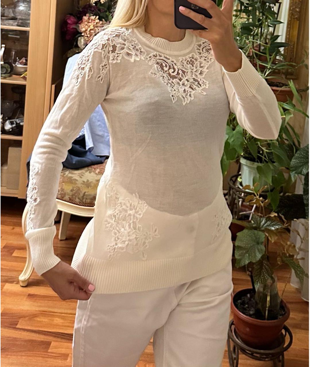 ERMANNO SCERVINO Белый шерстяной джемпер / свитер, фото 6