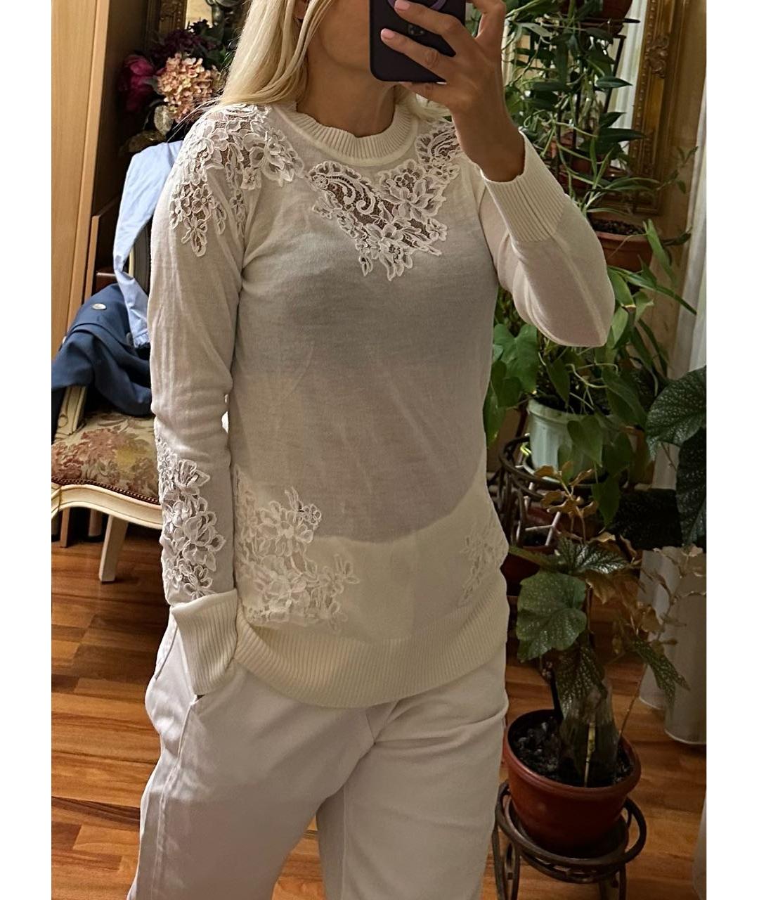 ERMANNO SCERVINO Белый шерстяной джемпер / свитер, фото 5