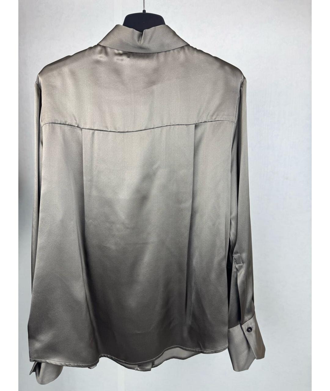 SEMICOUTURE Коричневая шелковая рубашка, фото 2