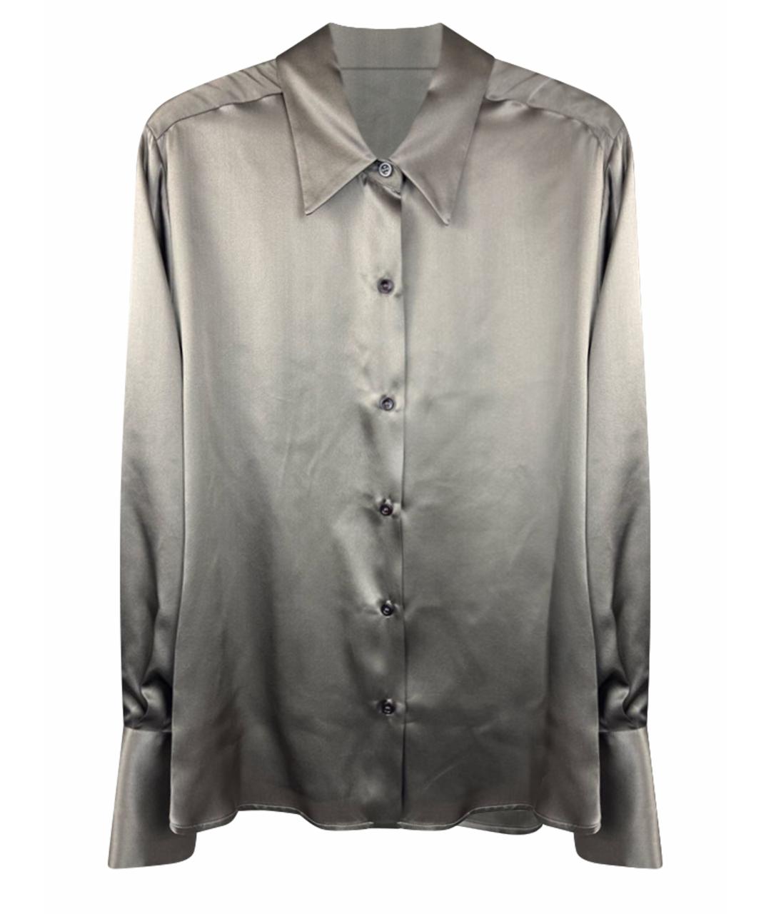 SEMICOUTURE Коричневая шелковая рубашка, фото 1