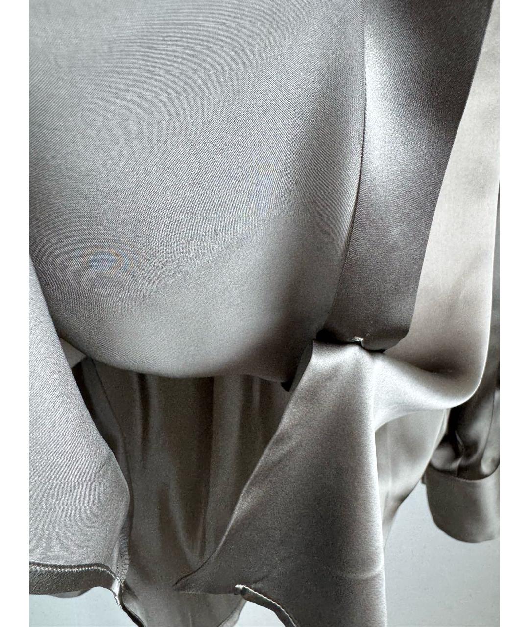 SEMICOUTURE Коричневая шелковая рубашка, фото 4