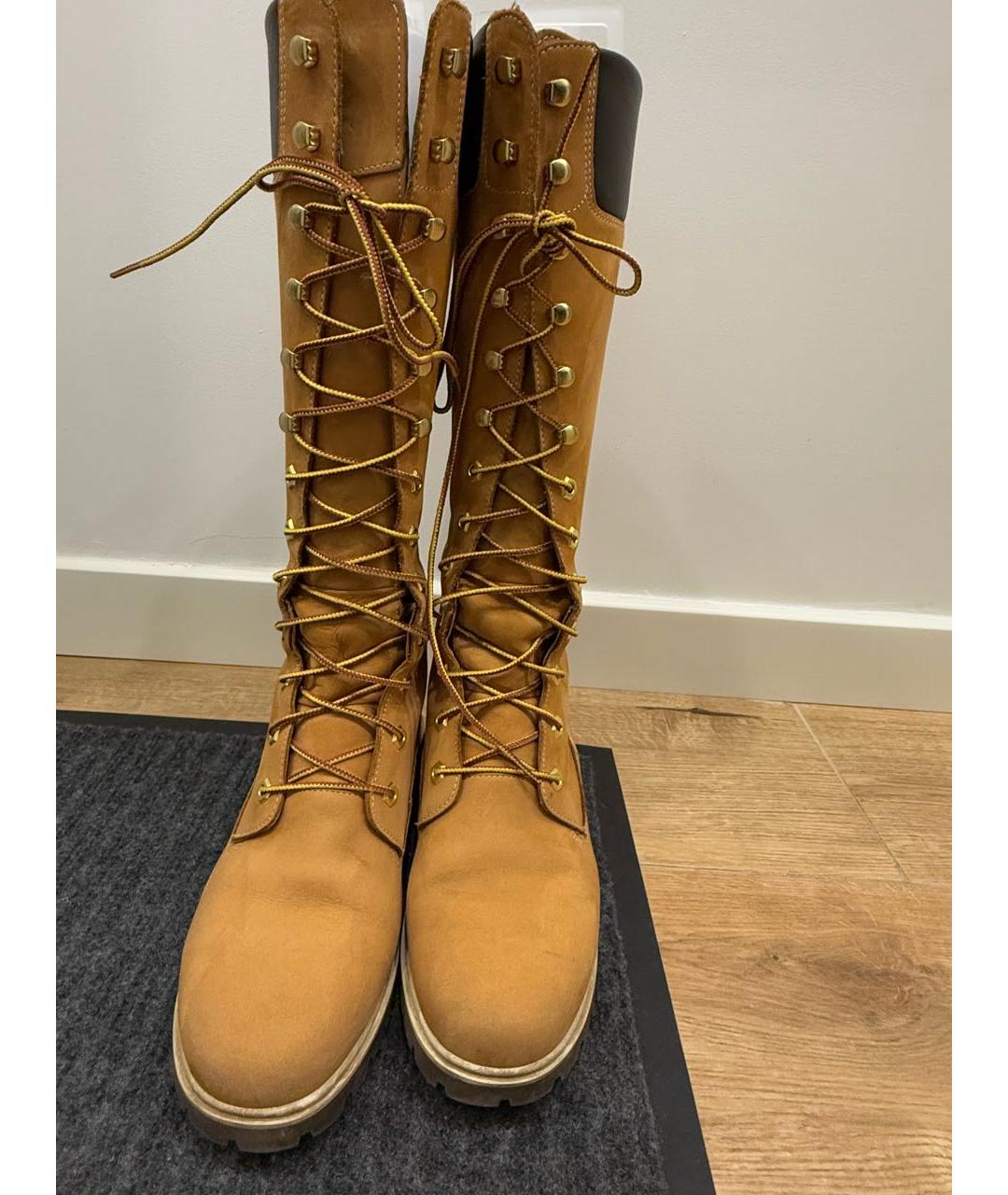 TIMBERLAND Горчичные нубуковые сапоги, фото 5