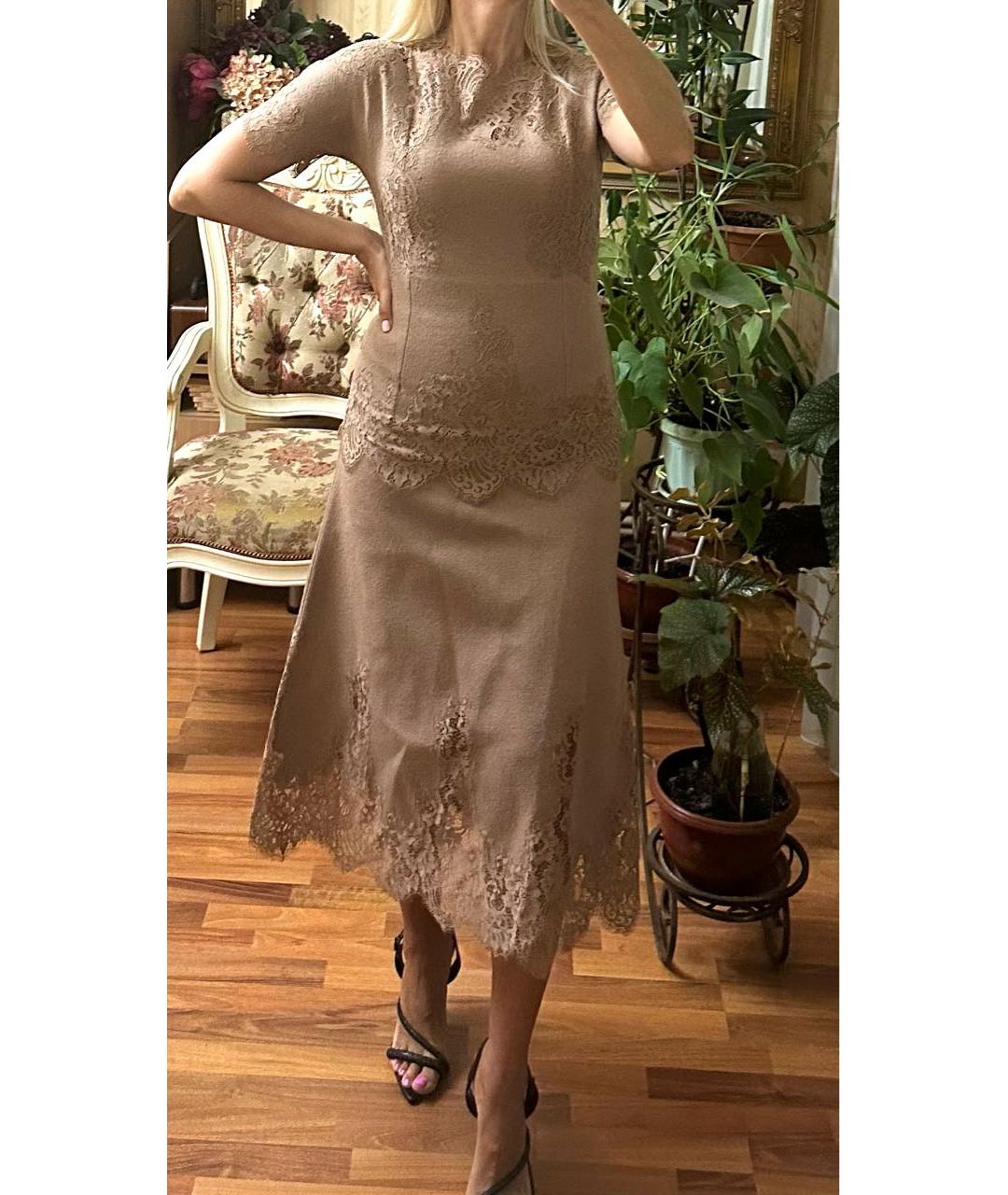 ERMANNO SCERVINO Бежевый шерстяной костюм с юбками, фото 4