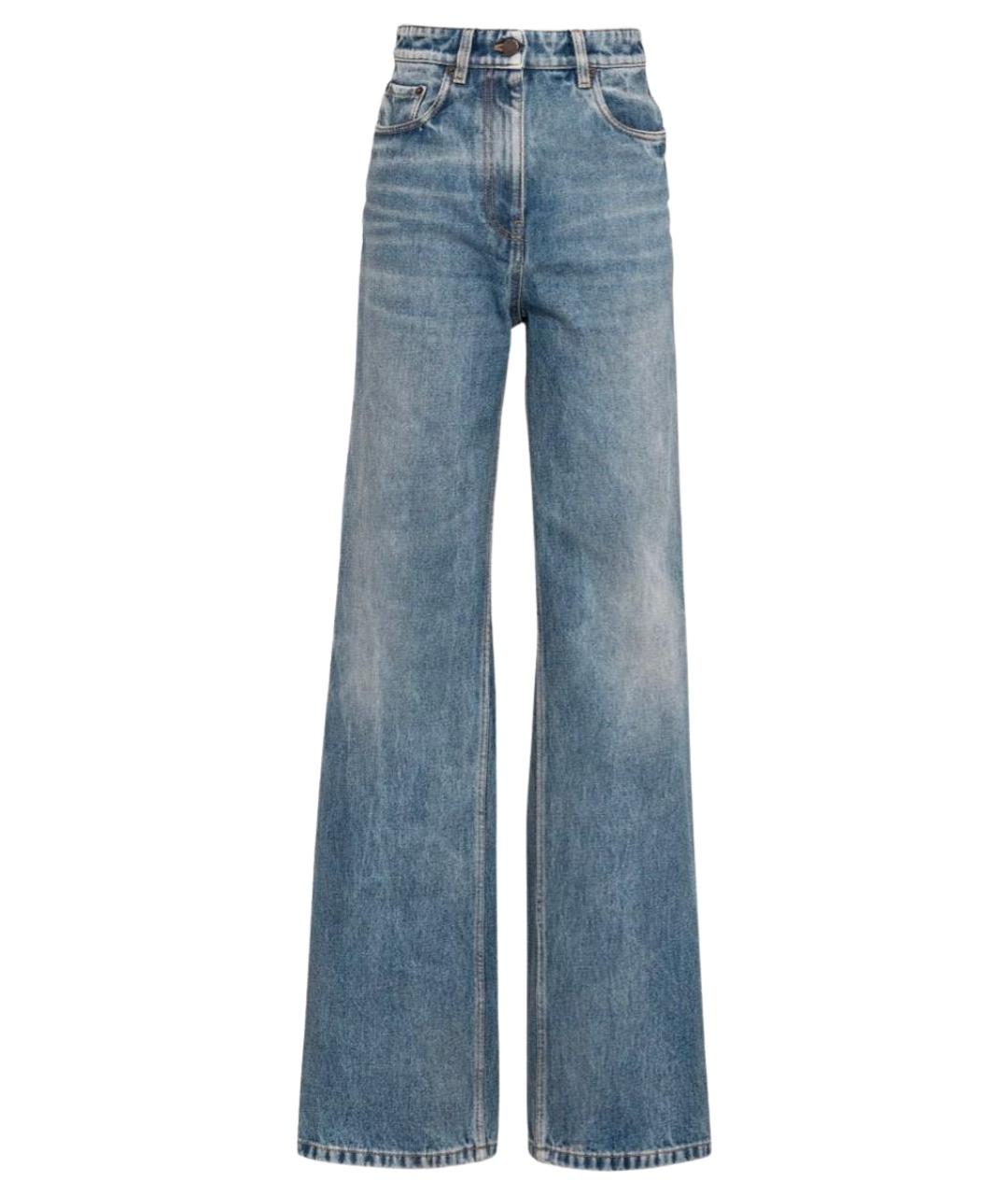 PRADA Синие хлопковые джинсы клеш, фото 1