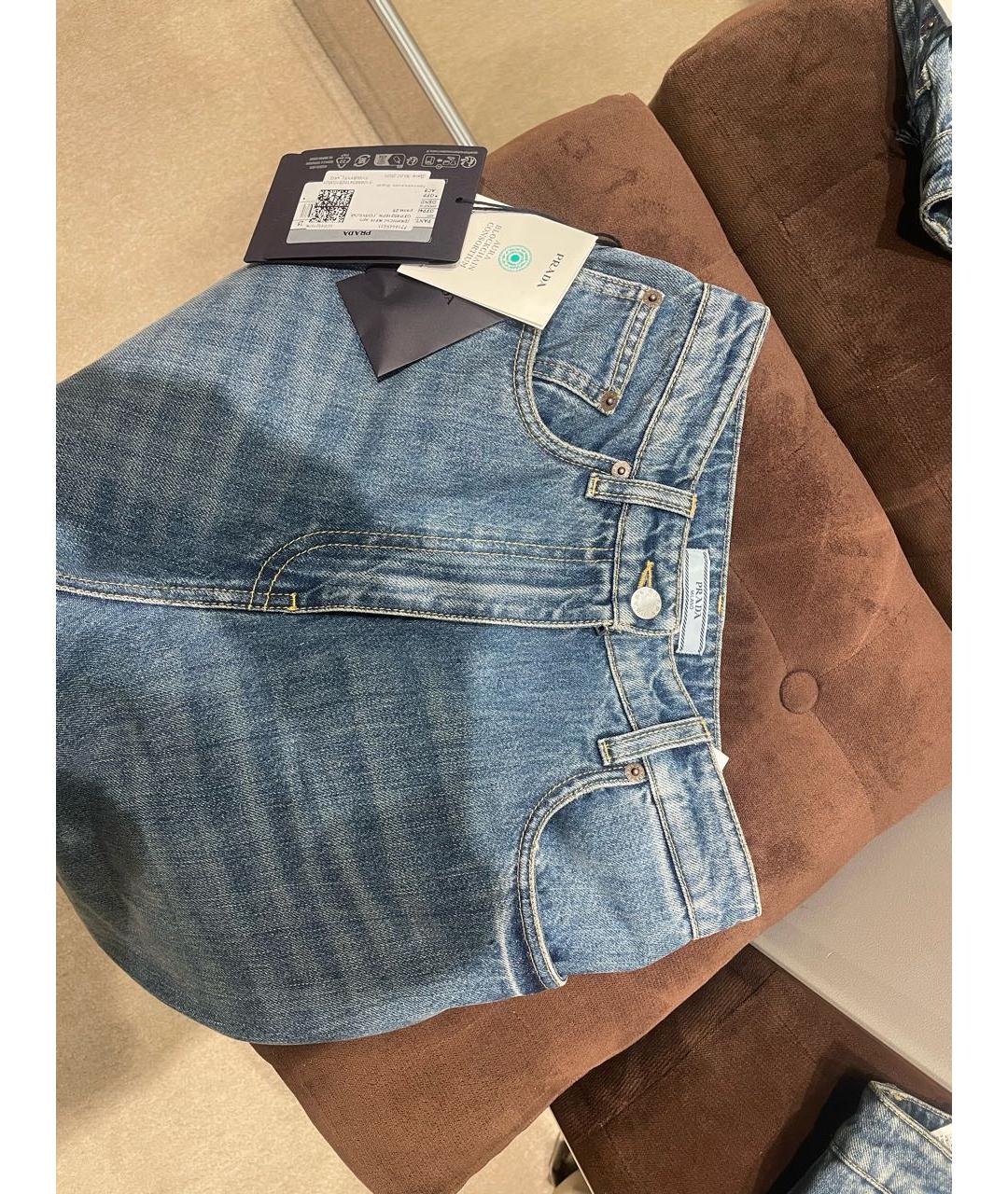 PRADA Синие хлопковые джинсы клеш, фото 2