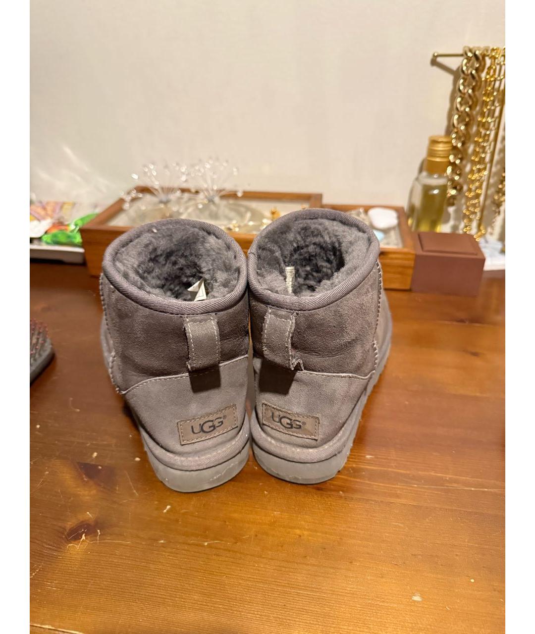 UGG AUSTRALIA Антрацитовые замшевые сапоги, фото 4