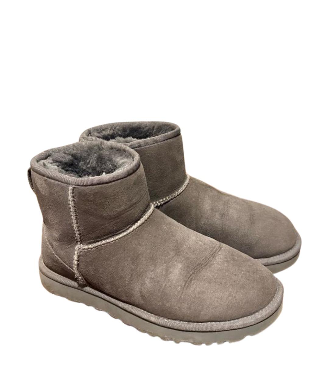 UGG AUSTRALIA Антрацитовые замшевые сапоги, фото 8