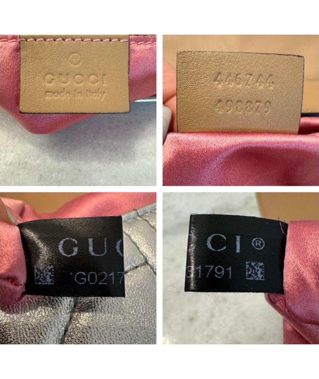 GUCCI Серебряная кожаная сумка через плечо, фото 8