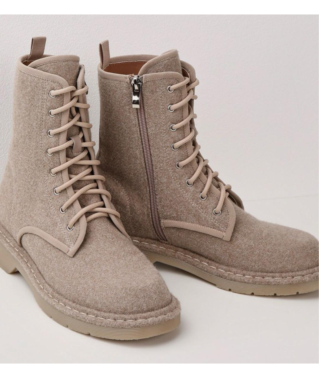 12 STOREEZ Бежевые текстильные сапоги, фото 6