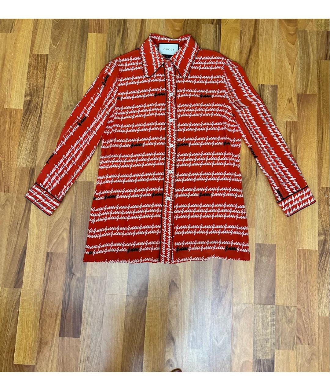 GUCCI Красный шелковый костюм с юбками, фото 9
