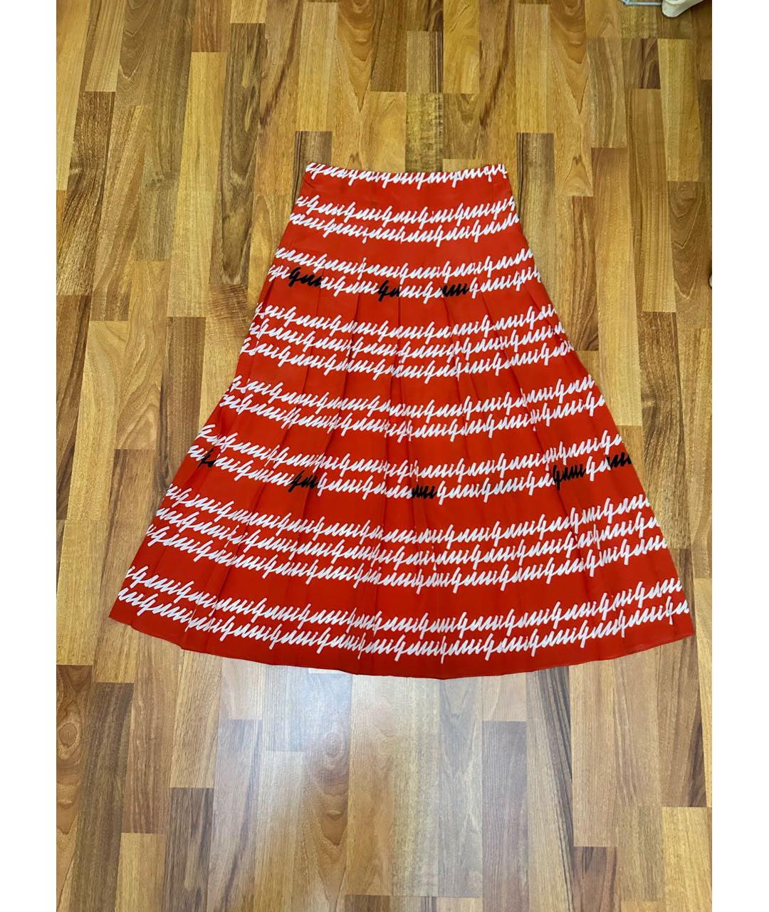 GUCCI Красный шелковый костюм с юбками, фото 2