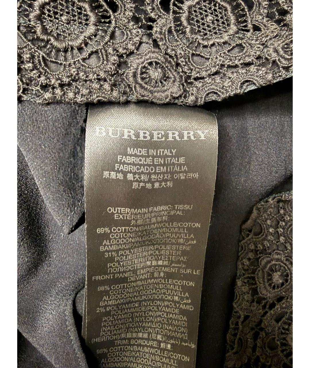 BURBERRY Черное хлопковое коктейльное платье, фото 4