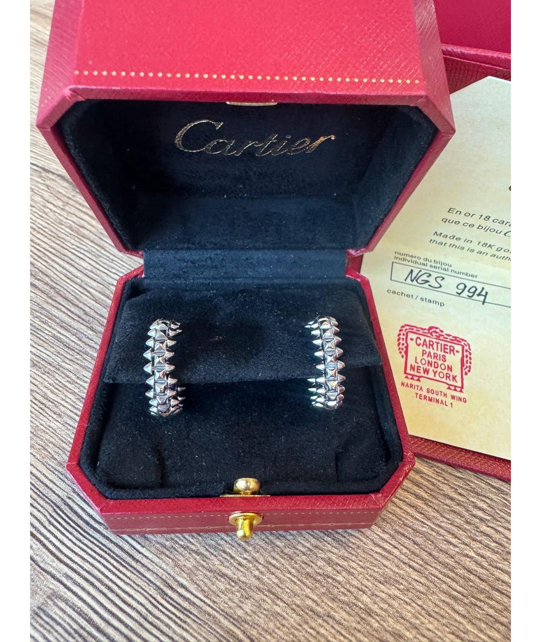 CARTIER Белые серьги из белого золота, фото 5