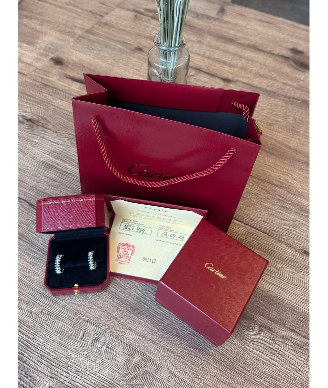 CARTIER Белые серьги из белого золота, фото 2