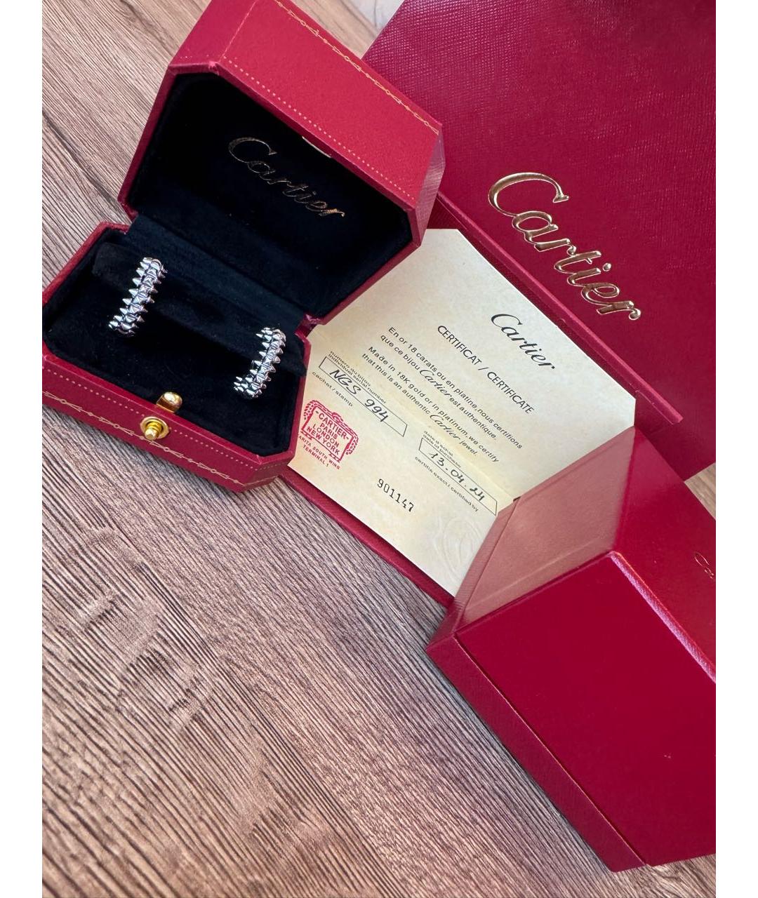 CARTIER Белые серьги из белого золота, фото 3