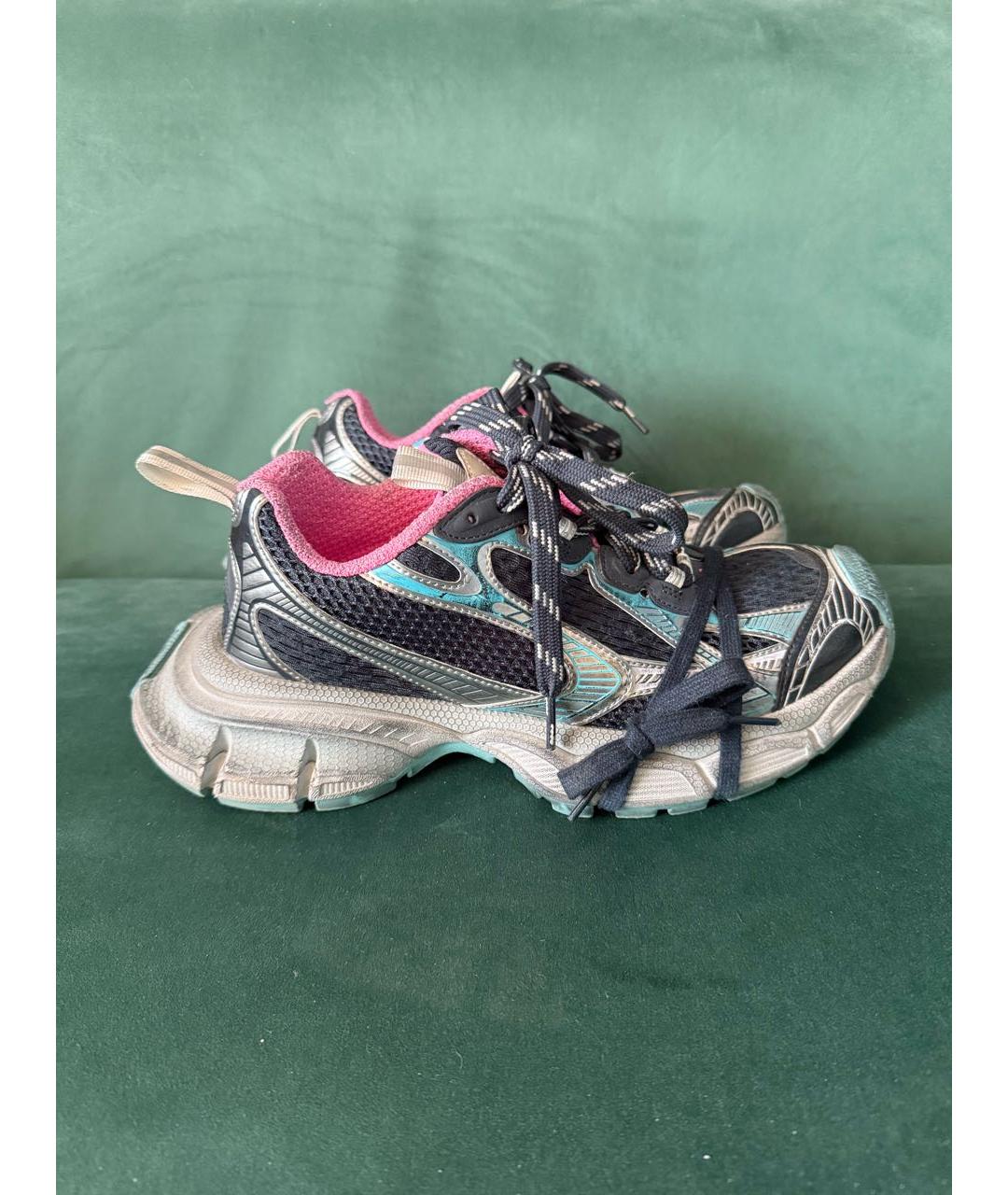 BALENCIAGA Антрацитовые текстильные кроссовки, фото 2