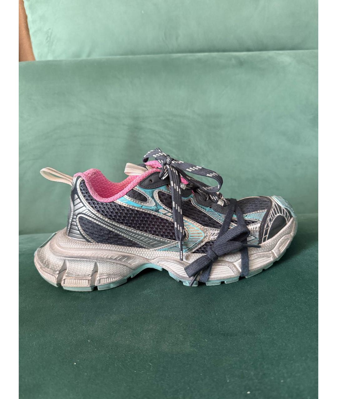 BALENCIAGA Антрацитовые текстильные кроссовки, фото 6