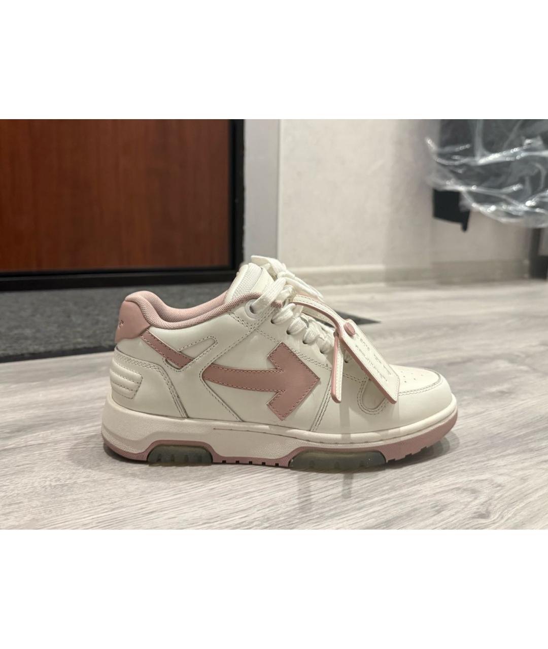 OFF-WHITE Белые кожаные кроссовки, фото 5