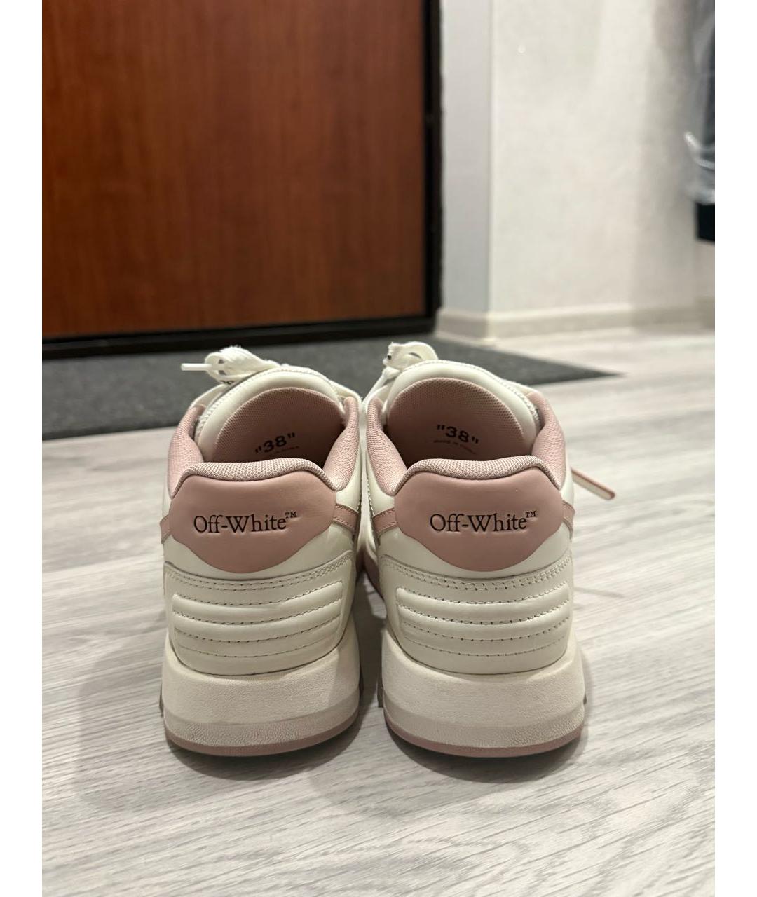 OFF-WHITE Белые кожаные кроссовки, фото 4