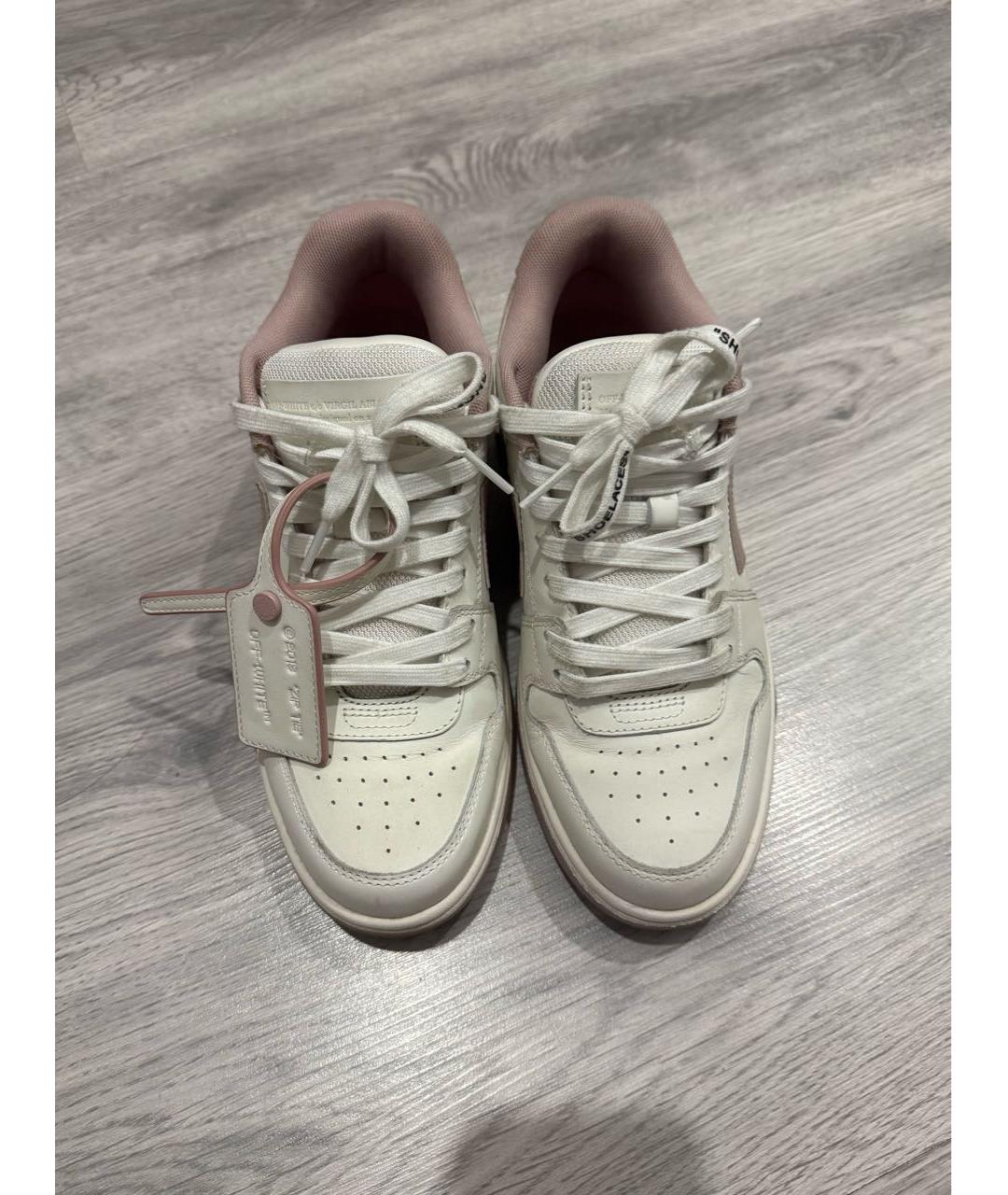 OFF-WHITE Белые кожаные кроссовки, фото 2