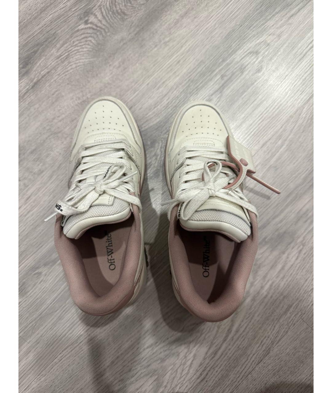 OFF-WHITE Белые кожаные кроссовки, фото 3