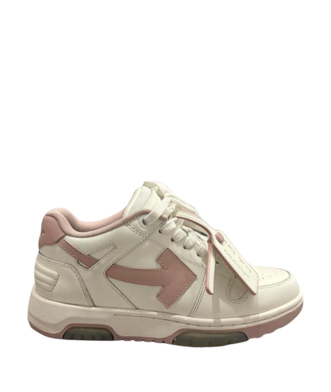 OFF-WHITE Белые кожаные кроссовки, фото 1