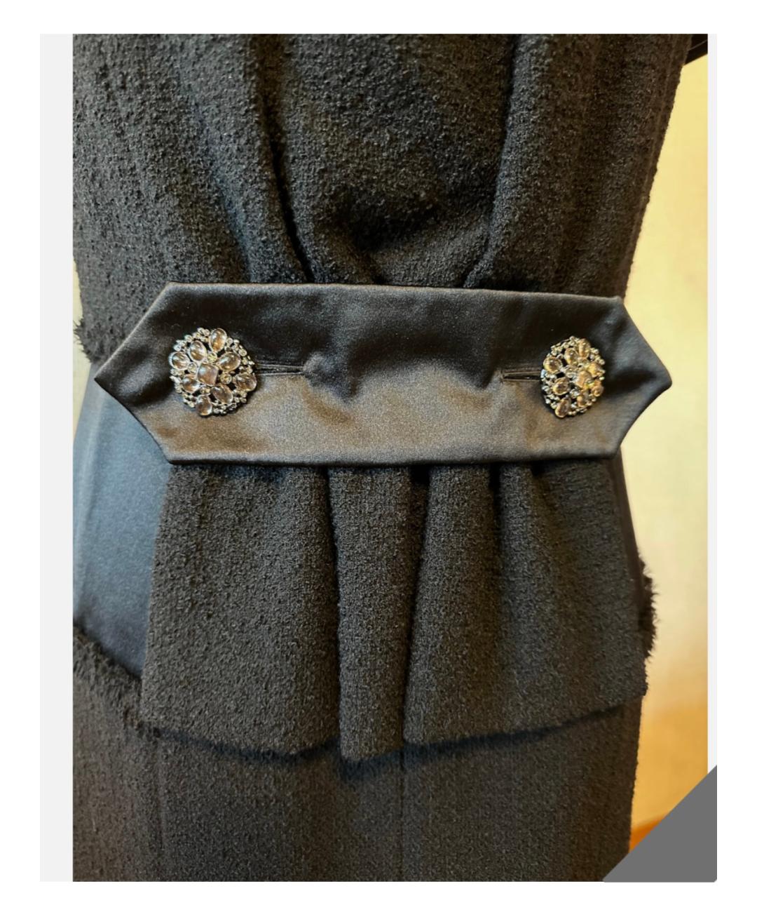 CHANEL Черное твидовое повседневное платье, фото 3