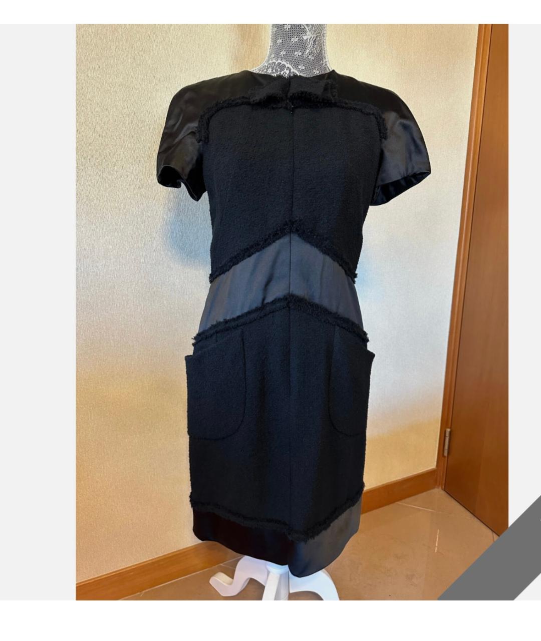 CHANEL Черное твидовое повседневное платье, фото 4