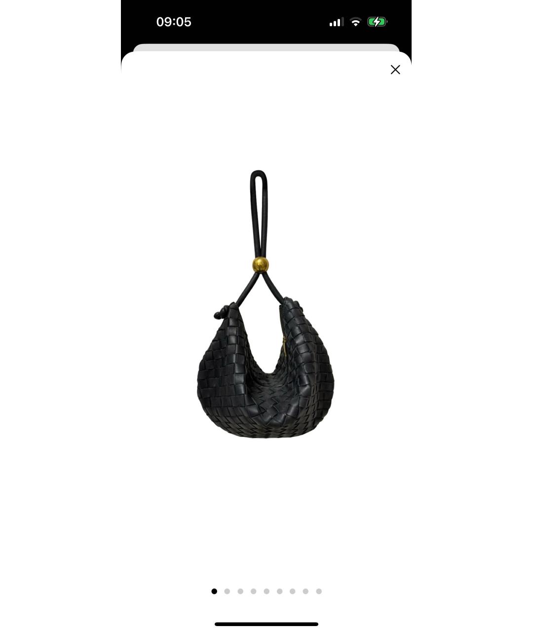 BOTTEGA VENETA Черная кожаная сумка с короткими ручками, фото 6