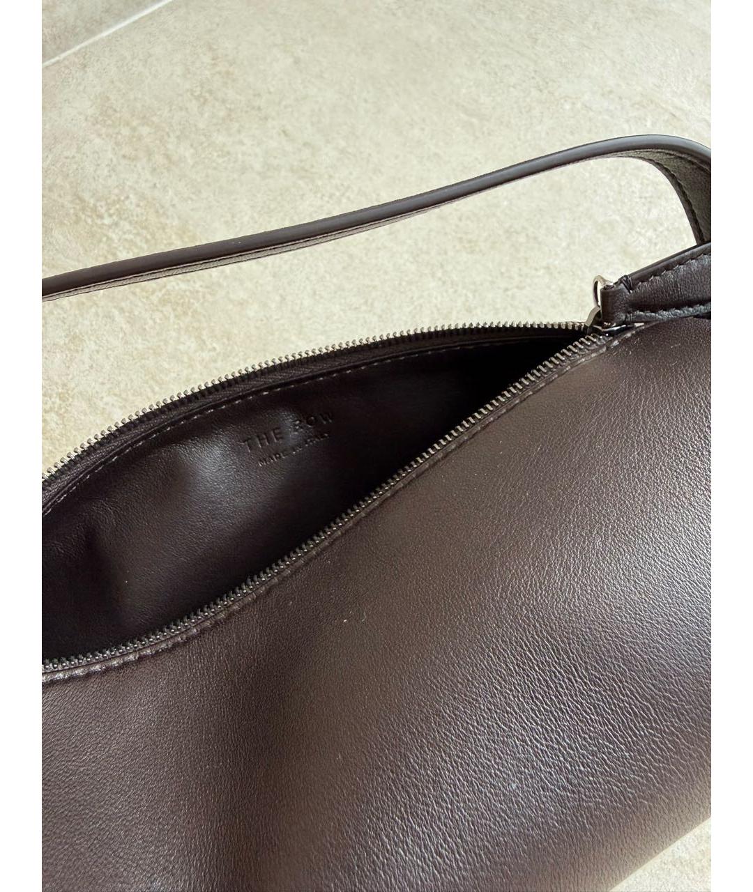 THE ROW Коричневая кожаная сумка с короткими ручками, фото 4