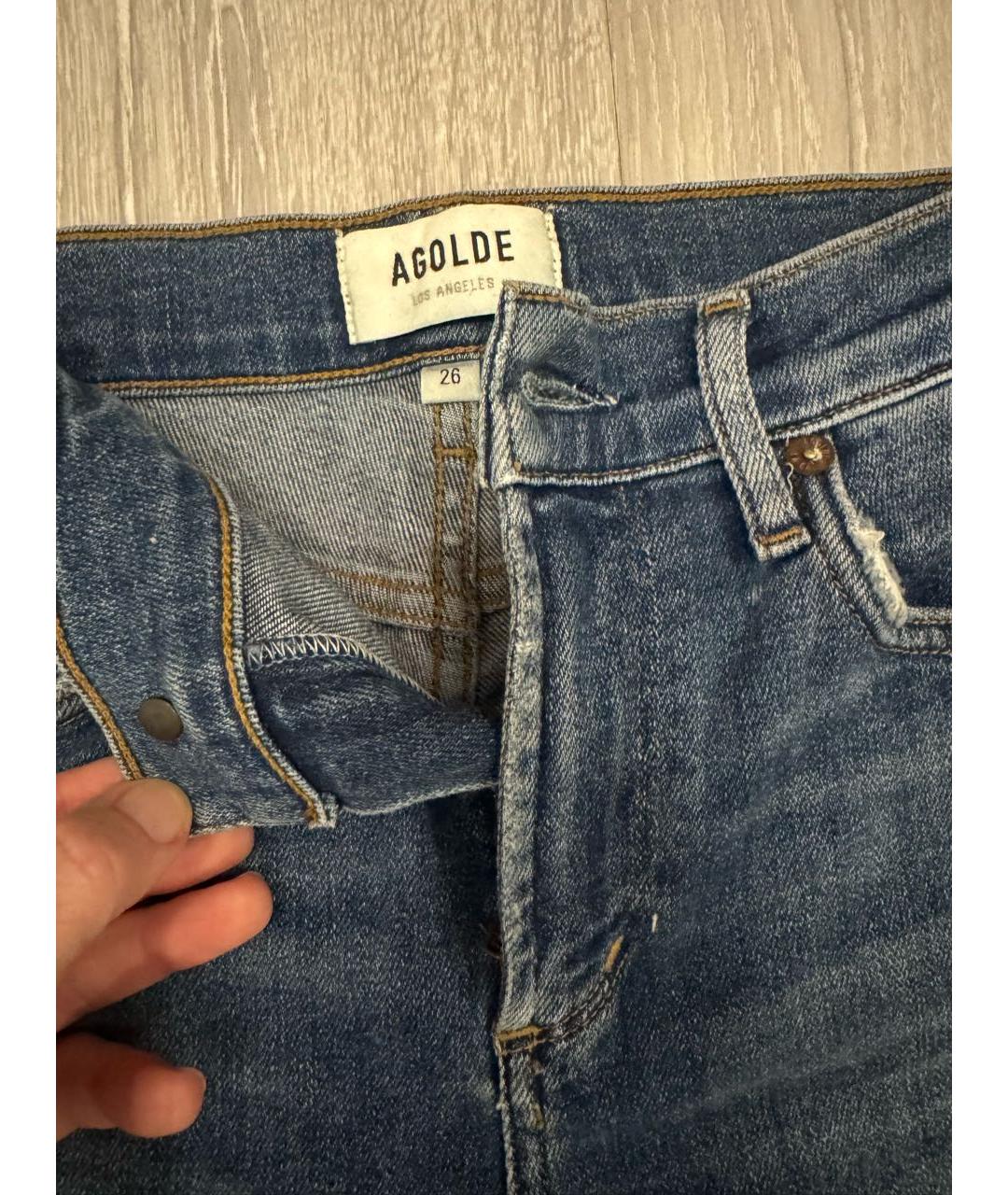 AGOLDE Синие хлопковые джинсы слим, фото 3