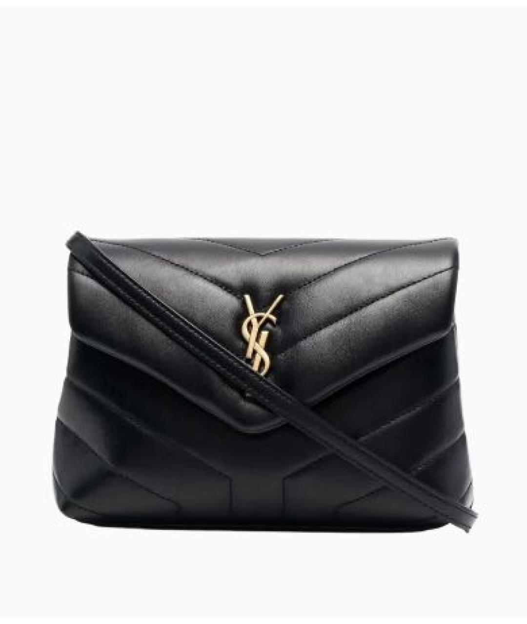 SAINT LAURENT Черная кожаная сумка через плечо, фото 6