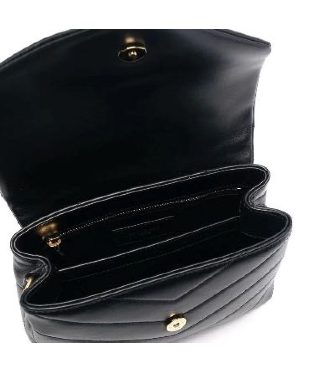 SAINT LAURENT Черная кожаная сумка через плечо, фото 3