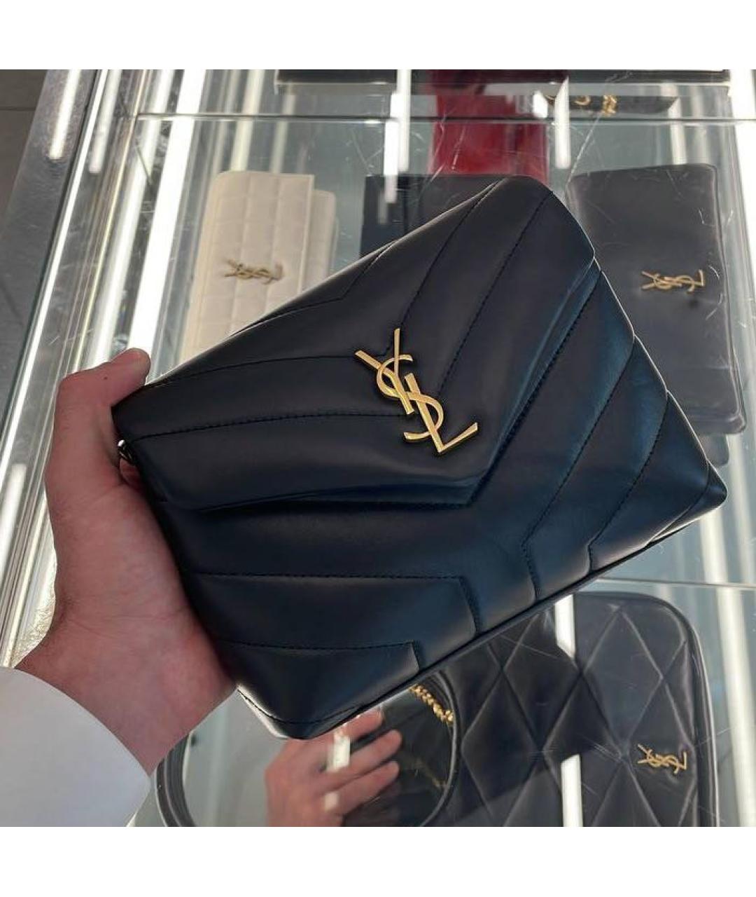 SAINT LAURENT Черная кожаная сумка через плечо, фото 2