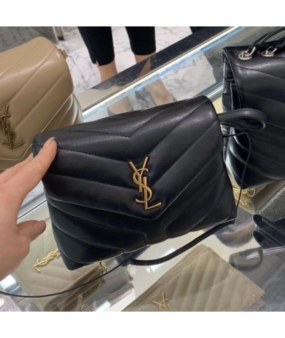 SAINT LAURENT Черная кожаная сумка через плечо, фото 5