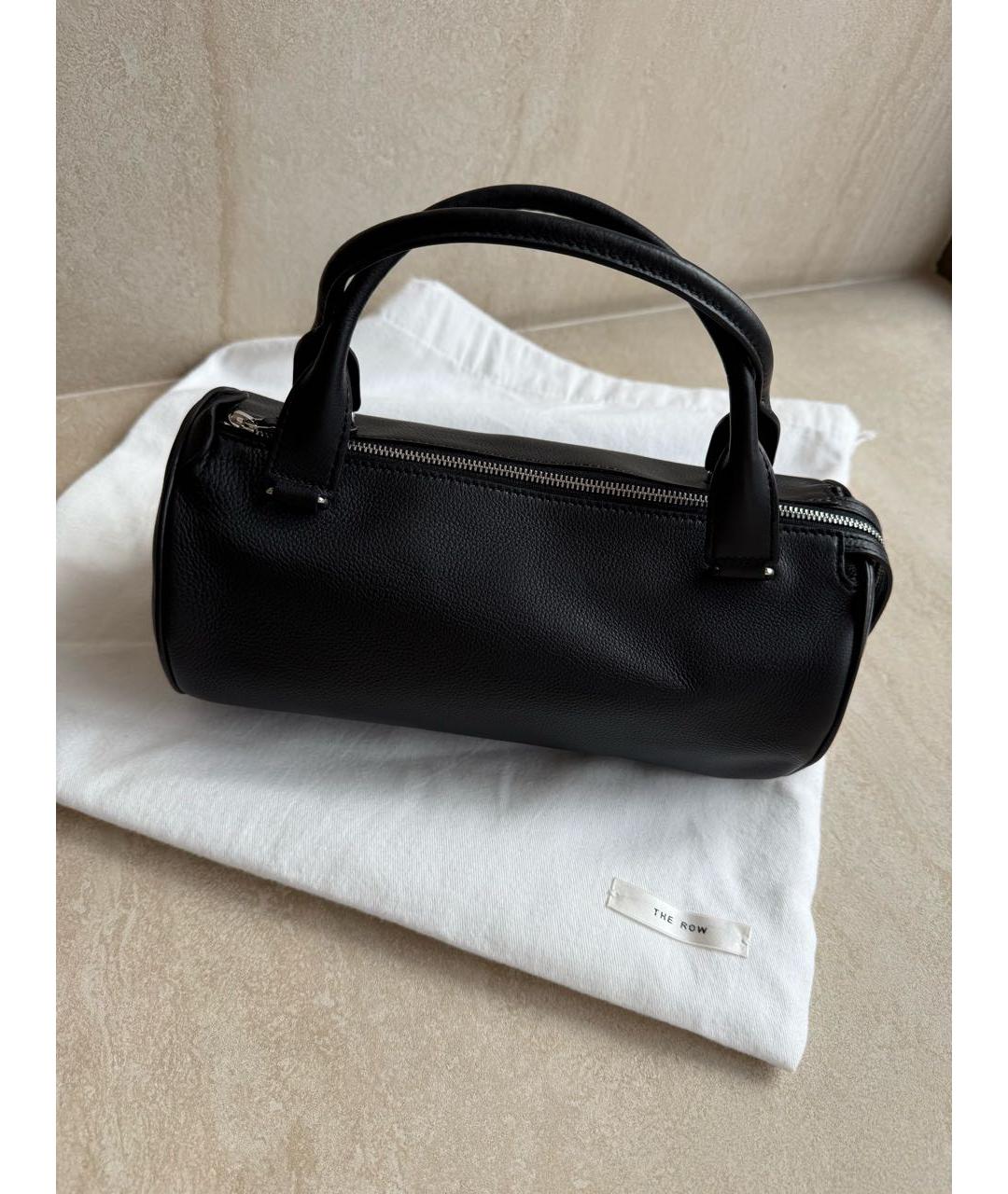 THE ROW Черная кожаная сумка с короткими ручками, фото 3
