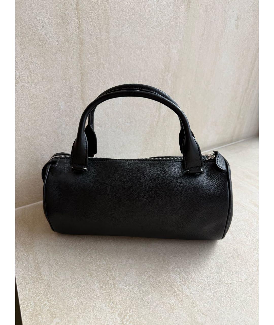 THE ROW Черная кожаная сумка с короткими ручками, фото 8