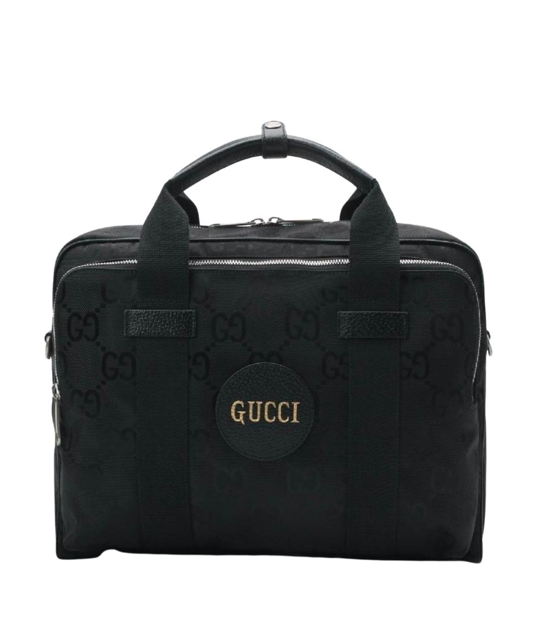 GUCCI Черный тканевый портфель, фото 1