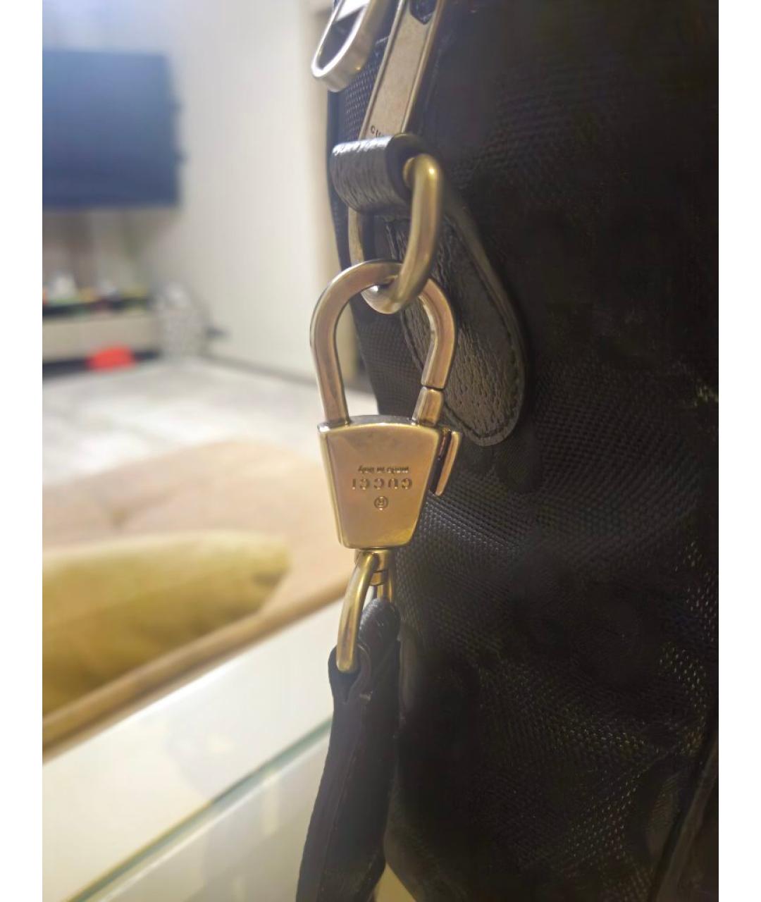 GUCCI Черный тканевый портфель, фото 7