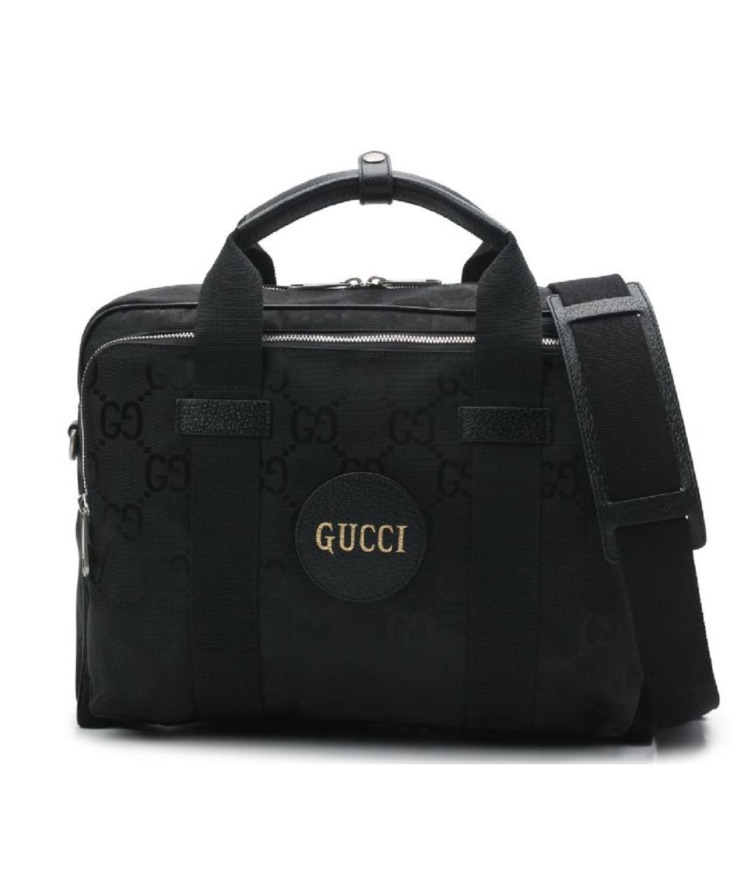 GUCCI Черный тканевый портфель, фото 2